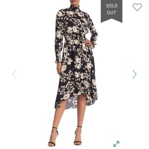 NWT NANETTE LEPORE FLORAL MOCK NECK MIDI DRESS 8